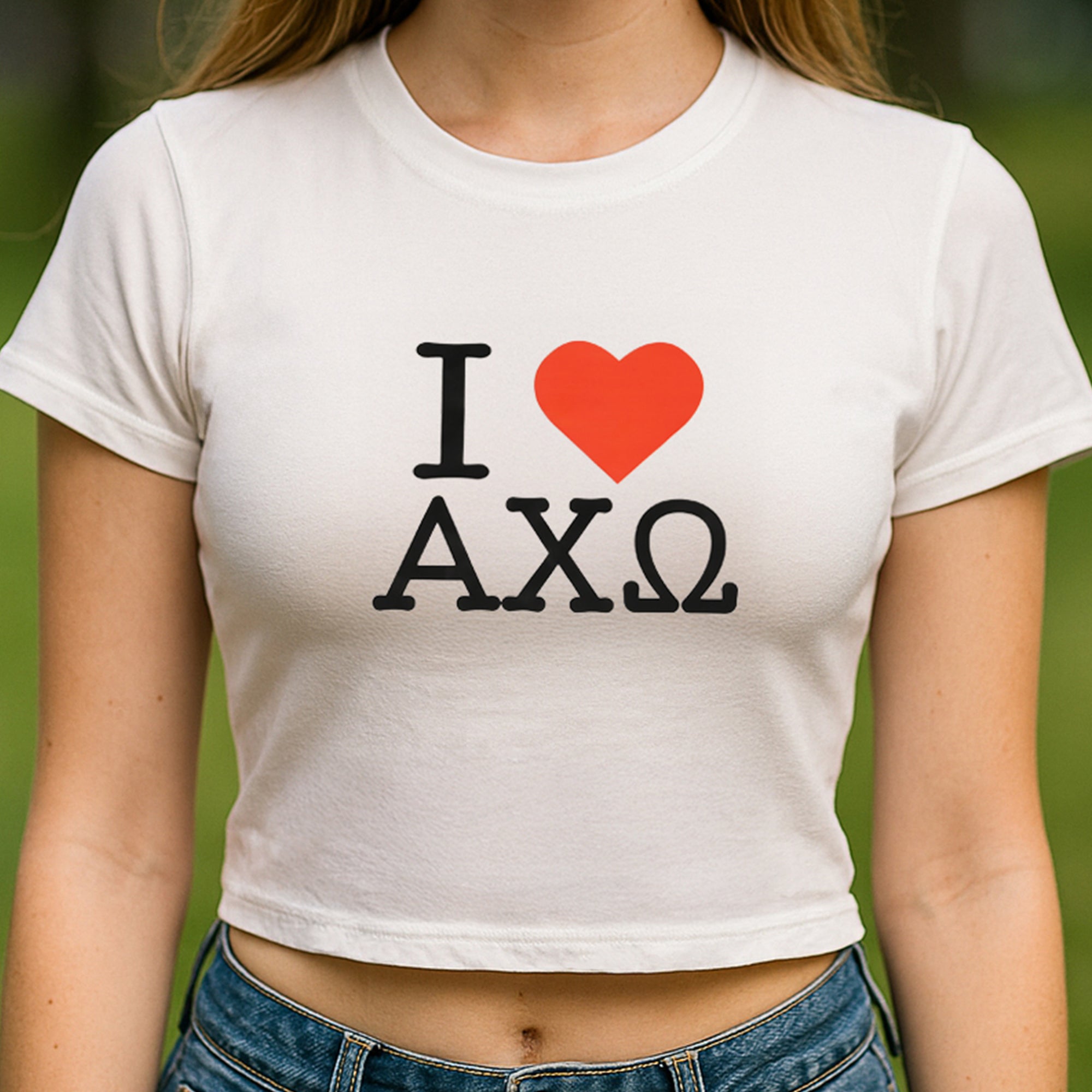 Camiseta personalizada I Love Baby Crop Top multicolor con el nombre de la hermandad Sorority Bid Day Initiation Gift for Friends Girls | Callie × Affinity Licensing