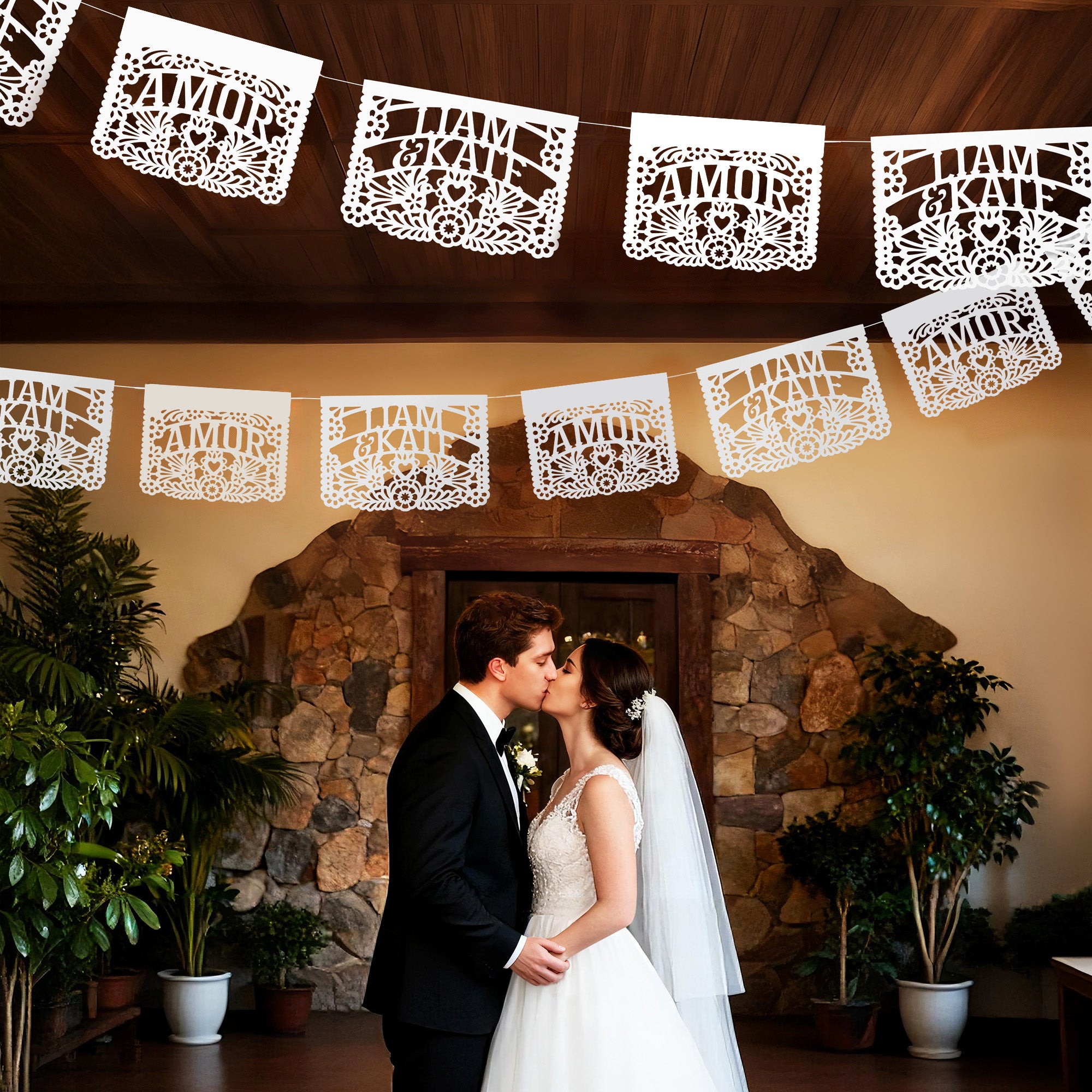 Fiesta Mexicana Amor Papel Picado Set de 10 Pancartas Personalizadas con Texto Decoración de Fiesta Boda Cumpleaños Cinco de Mayo Regalo para Organizadores de Fiestas Anfitriones