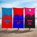 Toalla de playa de microfibra de secado rápido personalizada con nombre y número Regalo de cumpleaños de equipo para los amantes de los deportes de pelota de béisbol fútbol softball