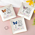 Personalizado Mariposa Nacimiento Flor Plato de Cerámica Anillo Joyería Bandeja con Nombre Día de la Madre Cumpleaños Regalo para Mujeres