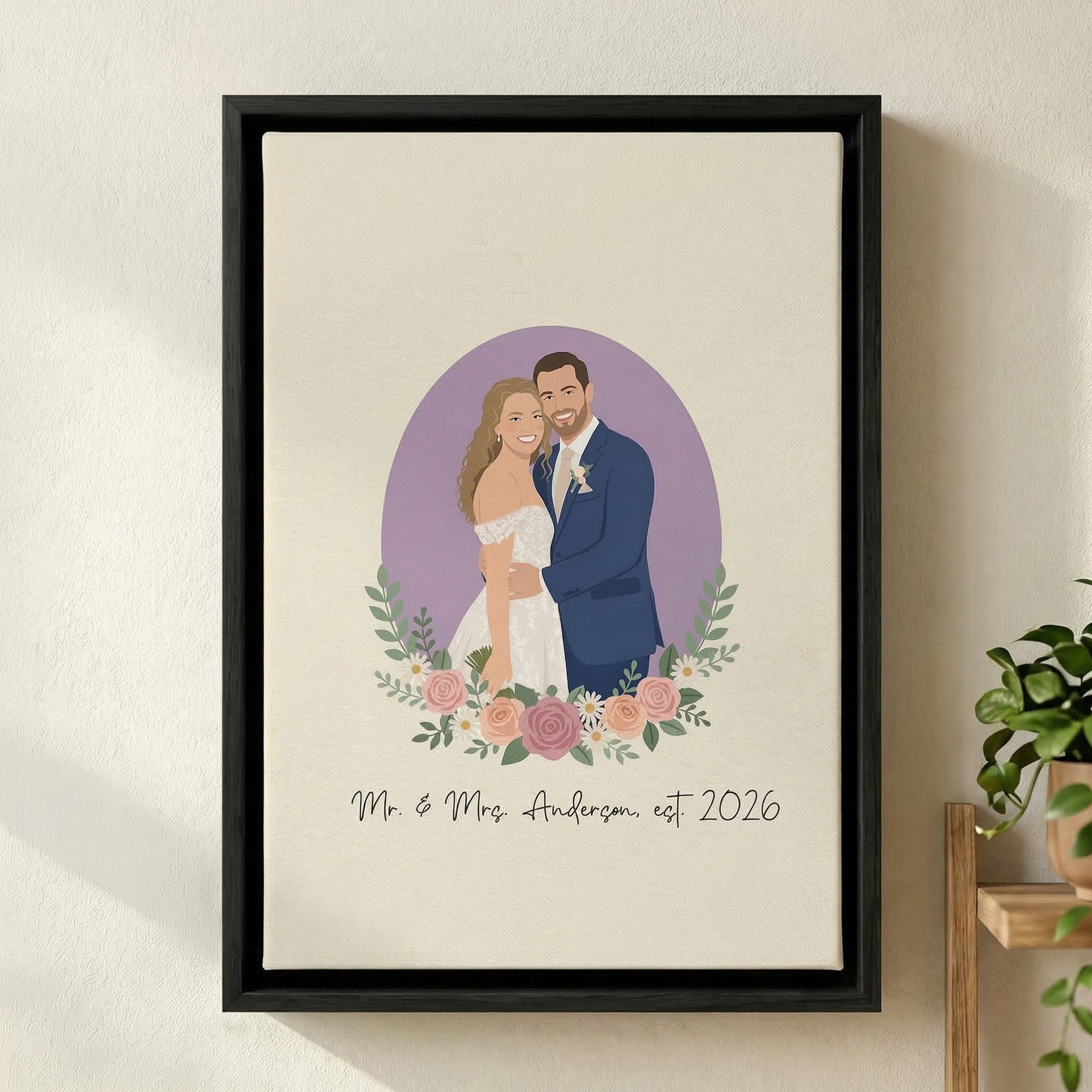 Personalizado Cálido Minimalista Retrato de Familia Impresiones en Lienzo Decoración para el Hogar Cumpleaños Aniversario Regalo para Amigos Familia
