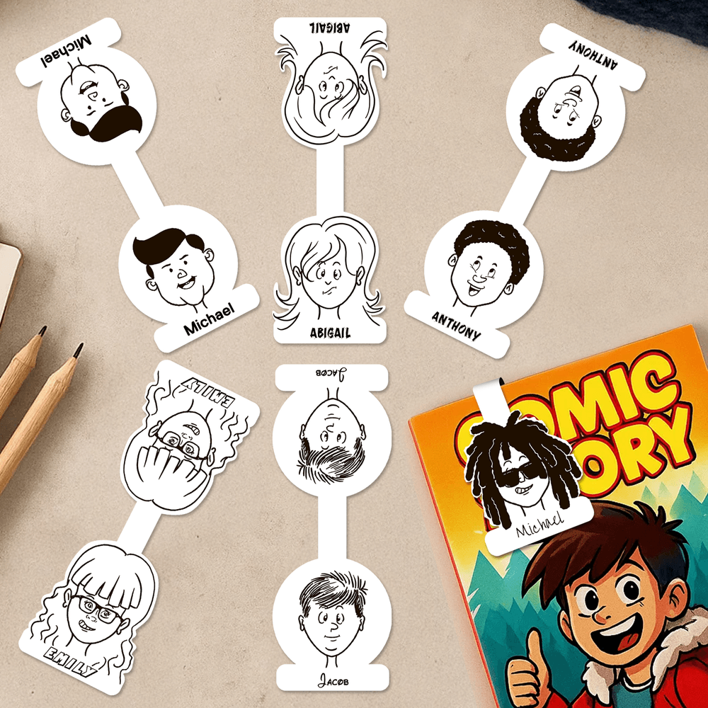 Marcapáginas magnético personalizado con el nombre de un personaje de cómic Regalo de cumpleaños divertido para los amantes de los libros de cómic