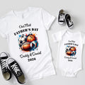 Pelotas personalizadas Patrón Nuestro Primer Día del Padre Camiseta 100% algodón Body para bebé con nombre y año Cumpleaños Día del Padre Regalo para bebé Padre