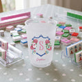 Vaso de plástico esmerilado con inicial y nombre Mahjong Club Birthday Gift for Preppy Girl Mahjong Lover