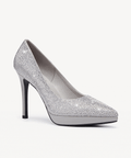 StyleFlex Pointed Toe Heeled Platform Pump - Silver / Regular (A-C) / US 6 | EU 36.5 | UK 4