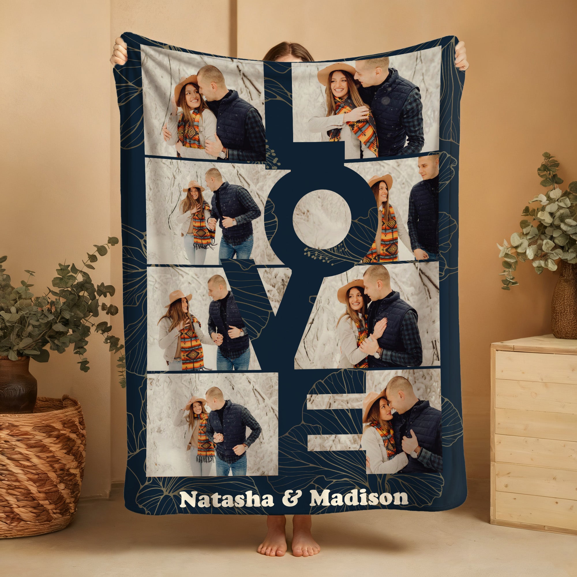 Amor Personalizado 10 Fotos Manta Suave con Texto Decoración del Hogar Día de San Valentín Cumpleaños Regalo para Pareja
