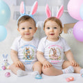 Conejito Personalizado 100% Algodón con Nombre y Año Fiesta de Pascua Regalo de Cumpleaños para Bebé
