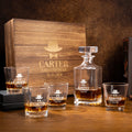 Pajarita Personalizada Hombres Retrato Whisky Decantador de Madera Caja de Almacenamiento Set con Nombre Día del Padre Cumpleaños Aniversario Regalo para Hombre