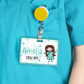 Personalizado de dibujos animados de la enfermera simple línea de dibujo de identificación de acrílico Buddy con nombre de la enfermera de la Semana de cumpleaños de regalo para la enfermera médico Pe