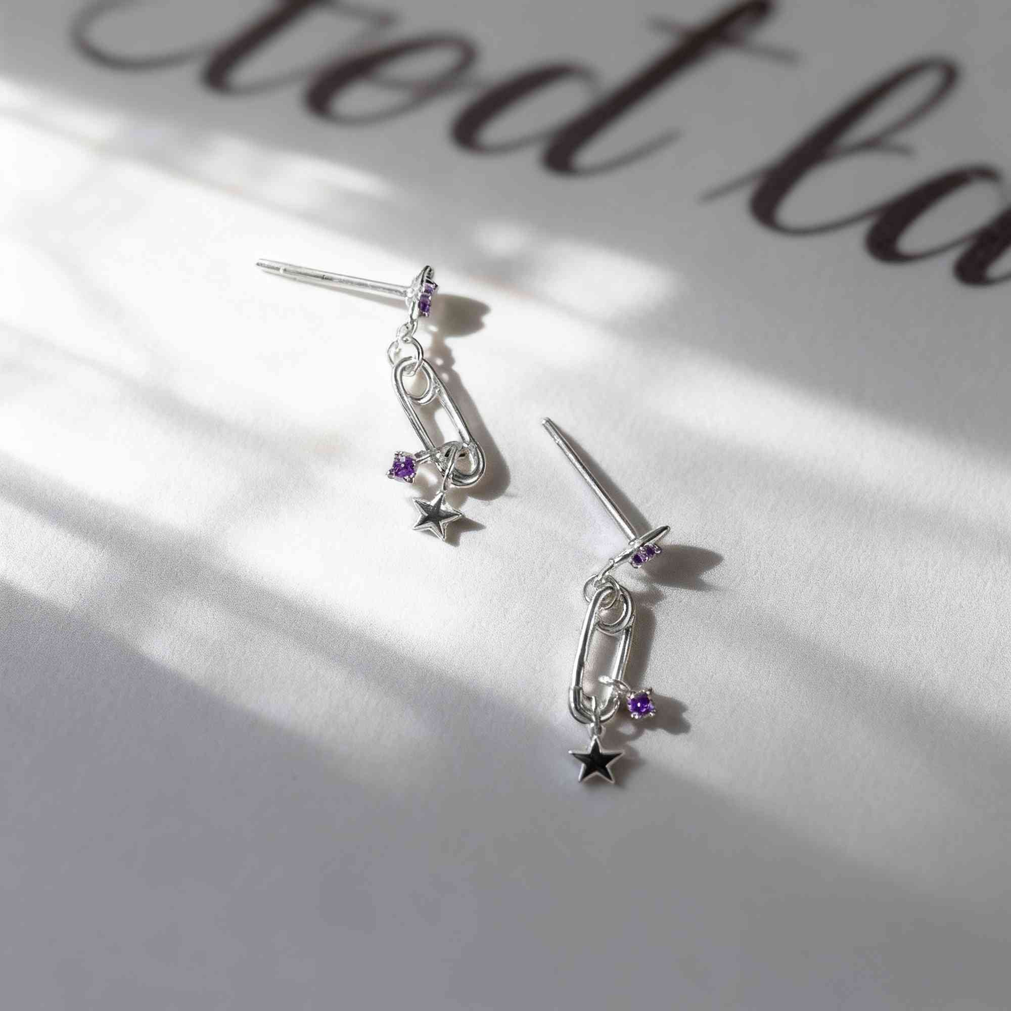 Personalizada Piedra de Nacimiento Estrella Minimalista Pendientes Dainty Joyería Cumpleaños Aniversario Regalo para Mujeres