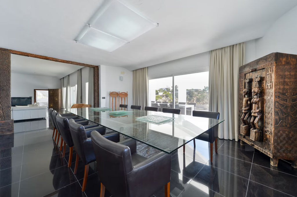 Super Rare 8-Bedroom Luxury Seafront Ibiza Villa with Private Beach, Panoramic Rooftop and Underground DJ Room in Santa Eulalia