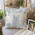 Almohada Personalizada con Foto Floral de Mascota con Nombre y Fecha Decoración del Hogar Regalo de Navidad y Cumpleaños para los Amantes de las Mascotas