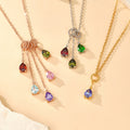 Personalizado 1-5 en forma de gota Birthstones Collar Dainty Joyería Día de la Madre Cumpleaños Regalo para Mujeres Mamá Abuela