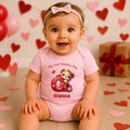 Personalizado Corazón Oso Inicial 100% Algodón Bebé Body Niño Camiseta con Nombre y Texto Cumpleaños San Valentín Regalo para Bebé Niño Niña