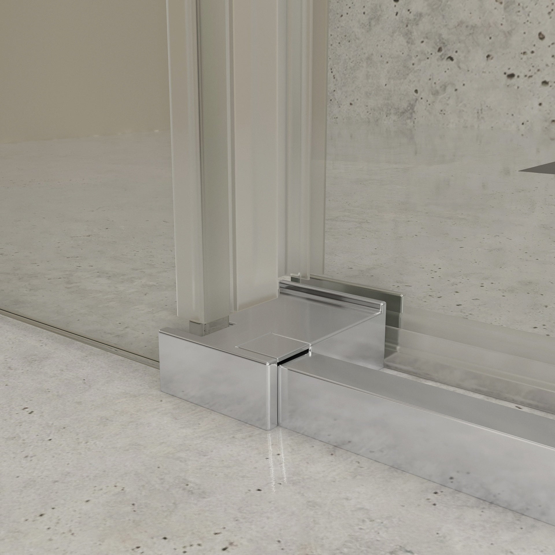 BATHME NOEL-3 Mampara Ducha Lateral Fijo+Frontal Corredera Cromo Transparente