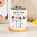 Maceta de Cerámica Personalizada Flor de Nacimiento Mariposa con Nombres Día de la Madre Regalo de Cumpleaños para Mamá Abuela