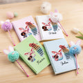 Cuaderno de espiral A5 personalizado con orejas de conejo de Pascua para niña negra y set de bolígrafo con nombre Pascua Cumpleaños Vuelta al cole Regalo para niñas