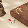 Anillo ajustable personalizado de la piedra del nacimiento de la manzana Joyería delicada Regalo de la apreciación de la vuelta a la escuela para el educador del profesor de la mujer
