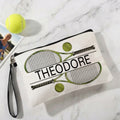 Bolsa de maquillaje personalizada con nombre y correa para la muñeca Regalo de cumpleaños para los amantes del tenis
