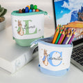 Estuche telescópico de pana personalizado Peter Rabbit con nombre e inicial Papelería escolar Regalo de vuelta al cole para niños