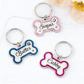 Personalizada Glitter Bone Dog ID Tag con nombre y texto Pet Birthday Adoption Anniversary Gift for Pet Owners Lovers