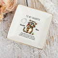 Acuarela Personalizada Mamá y Bebé Animales Baratija Cuadrada de Cerámica Joyero Plato con Nombre y Texto Decoración del Hogar Navidad Cumpleaños Regalo para la Familia