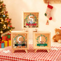 Hucha de madera personalizada con nombre e inicial de animalito de Navidad en forma de corona Regalo de Navidad para niños