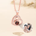 Personalizada Foto Micro-Proyección Corazón Collar Dainty Joyería Día de San Valentín Aniversario Regalo para Mujeres Parejas