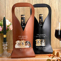Acuarela Personalizada Retrato de Mascota Bolsa de Vino Protectora de Cuero PU con Texto y Nombre Boda Compromiso Regalo para Recién Casados Amantes de las Mascotas