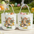 Cesta de Pascua personalizada con el nombre del conejito cazador de huevos Fiesta de Pascua Huevos de caza Regalo para niños