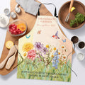 Delantal ajustable personalizado Grandma's Garden 2-15 Birth Flowers con texto y bolsillo delantero Regalo de cumpleaños para la abuela amante de la cocina