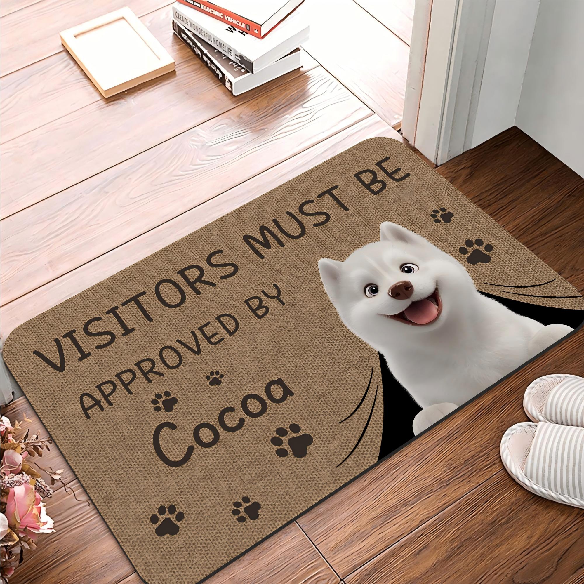 Visitantes personalizados deben ser aprobados por 3D de dibujos animados mascota antideslizante felpudo con 1-3 nombres decoración del hogar regalo de cumpleaños para los dueños de perros gatos amante