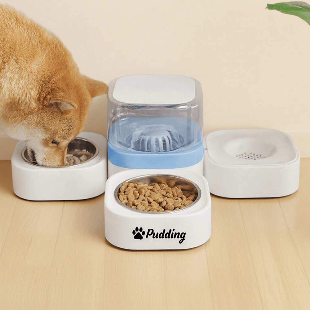 Dispensador de agua y comida personalizado con nombre para mascotas Regalo de uso diario para dueños de mascotas