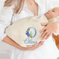 Bordado personalizado Peter Rabbit Manta de algodón suave para bebé con inicial y nombre Feliz Pascua Cumpleaños Regalo para recién nacidos Niños