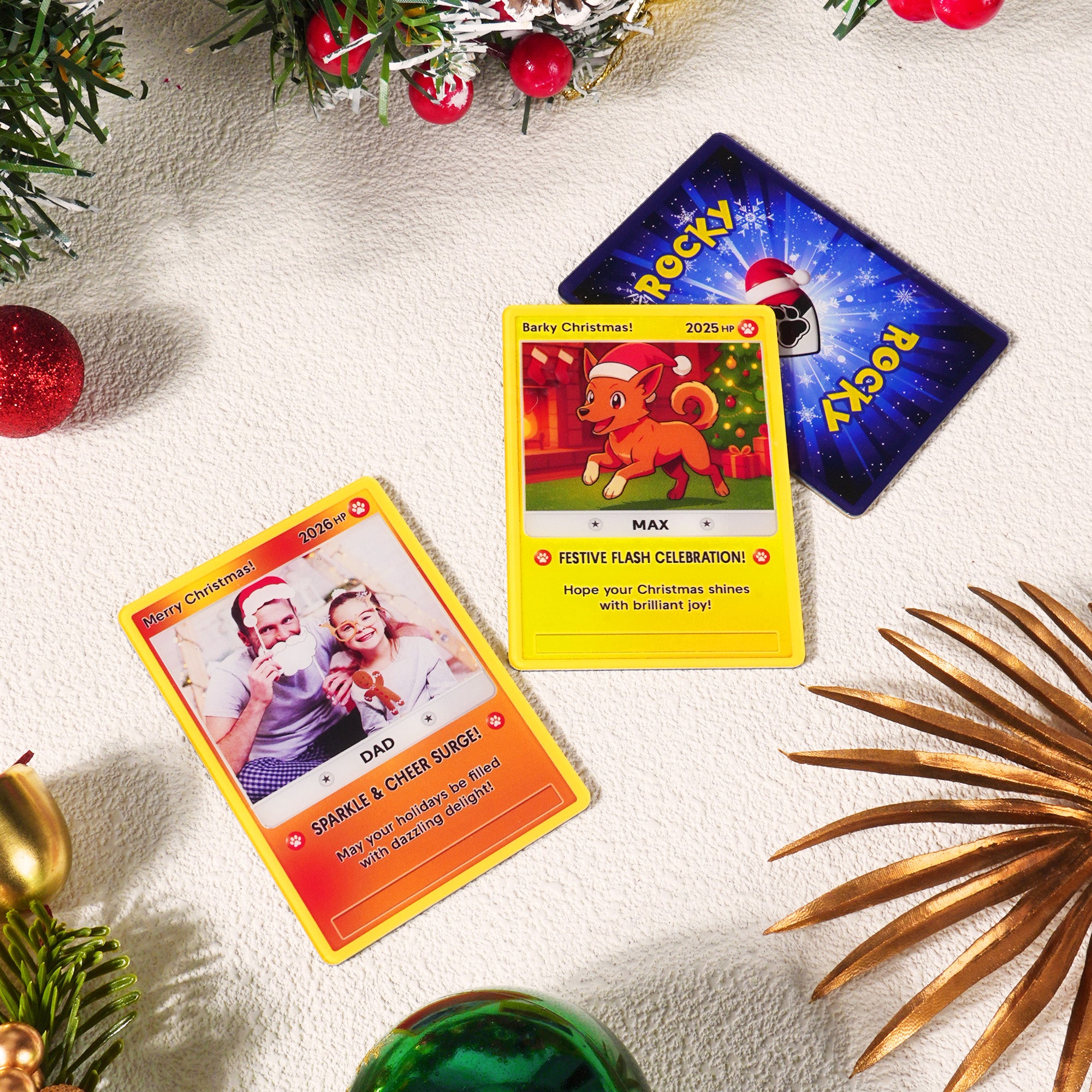 Tarjeta personalizada con purpurina para el clásico juego de fotos con funda protectora y soporte de madera Regalo de cumpleaños y aniversario para la familia, los amigos y los amantes de las mascotas