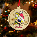 Adorno navideño personalizado de leopardo amarillo Marsupilami con nombre Decoración del árbol de Navidad Regalo para niños | Callie × Marsupilami