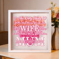 Personalizado 1-6 Nombres Amor Flor de Papel Cuadro de Sombra con Título Decoración del Hogar Aniversario Día de la Madre Regalo para Esposa Mujer