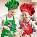 Conejito de Pascua Huevo de Pascua Personalizado Delantal Ajustable para Niños Gorro de Chef con Nombre y Bolsillo Fiesta de Pascua Regalo para Niños Niñas