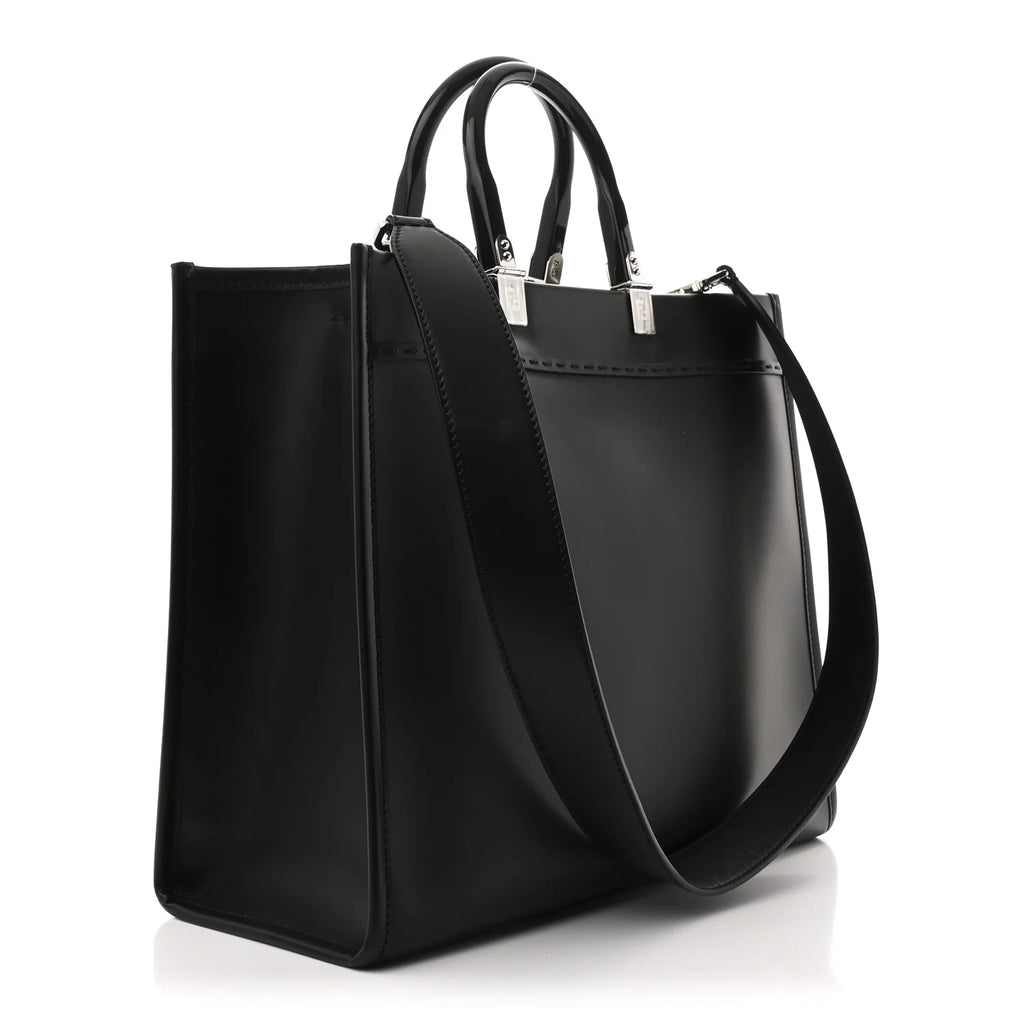 Fendi Vitello King Plexiglass Medium Fendi Sunshine Shopper Tote Black White