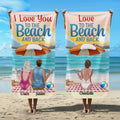 Toalla de playa personalizada Love to The Beach and Back Cartoon Character Soft Quick Dry Oversized Beach Towel with Name Summer Party Birthday Gift for Him Her