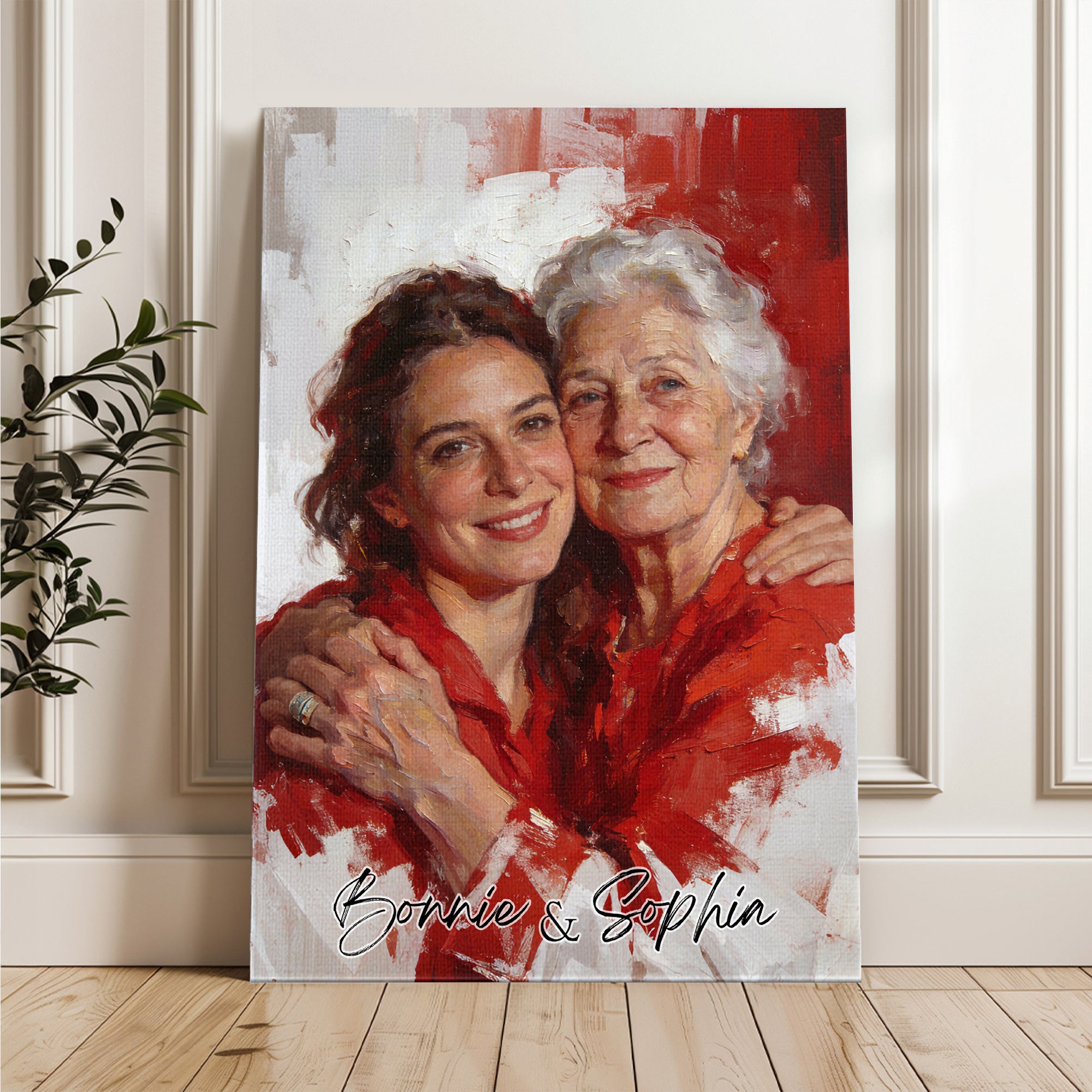 Pintura al Óleo Personalizada Efecto Foto Póster Pintura al Óleo Lienzo con Nombre Decoración de Pared Regalo de Cumpleaños para Familia Amigo