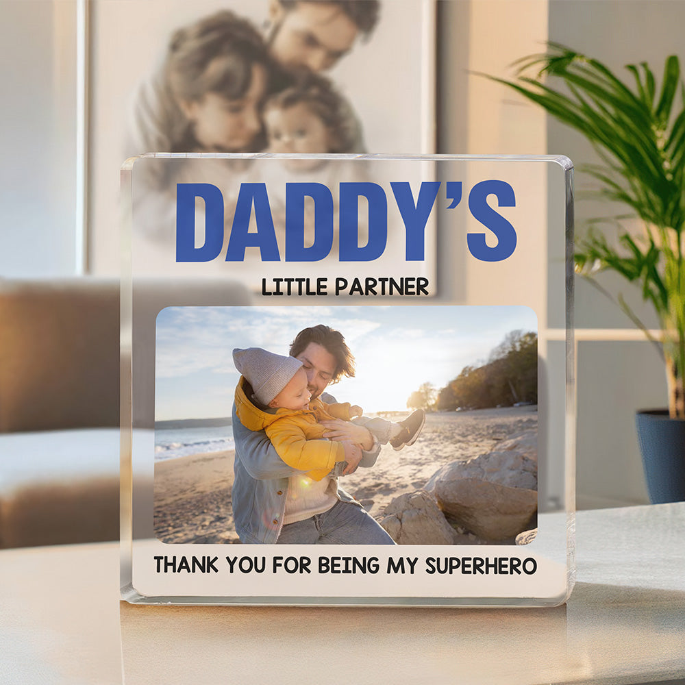 Placa acrílica cuadrada personalizada Papá Papá con apodo y textos Día del Padre Cumpleaños Regalo para Papá Abuelo