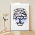 Árbol genealógico personalizado 1- 12 nombres Póster en lienzo enmarcado Pintura sin marco Decoración de pared Aniversario Navidad Inauguración de la casa Regalo para la familia