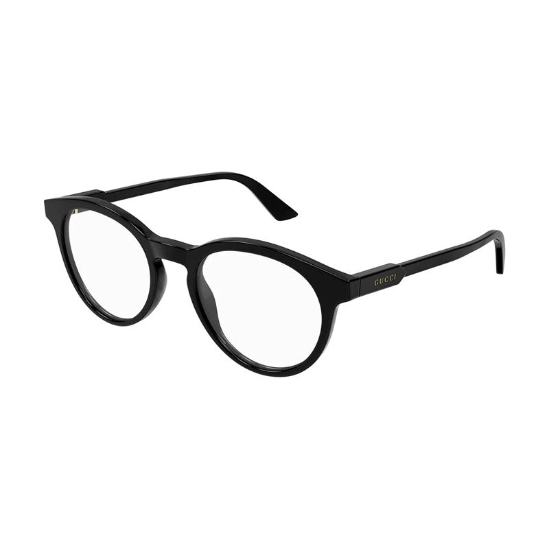 Gucci Round-Frame Acetate Eyeglasses — Black