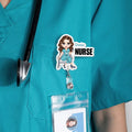 Personalizada de dibujos animados de personajes médicos de acrílico Insignia carrete con el nombre y el título del puesto de Apreciación de la Semana de la Enfermera de regalo para el médico de la enf