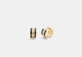 COACH® Women's Pendientes De Aro De Esmalte De Firma en Negro | Métal