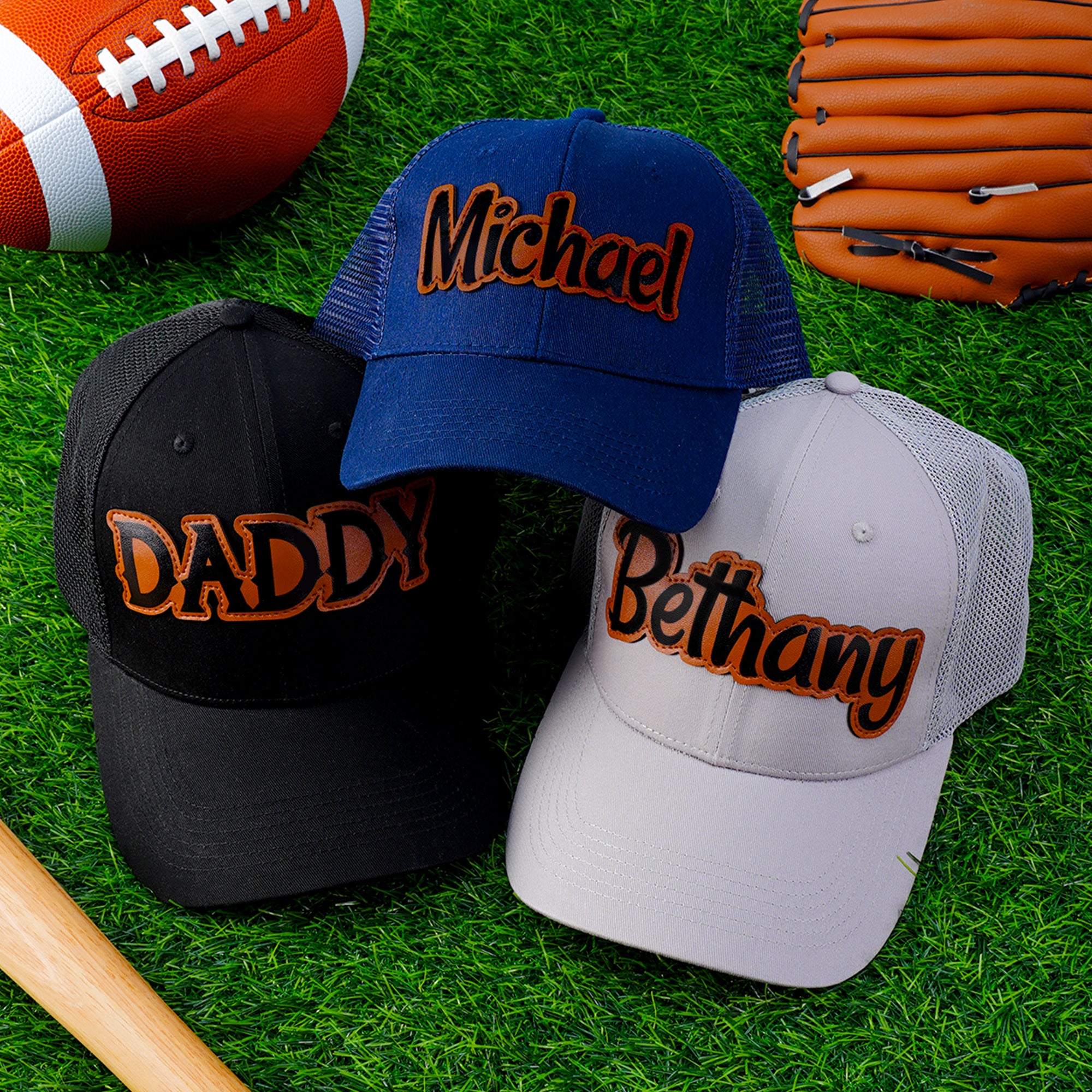 Gorra de béisbol ajustable personalizada multicolor con nombre Accesorio de viaje Regalo de cumpleaños para papá Niños