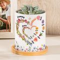 Acuarela Personalizada Flor de Nacimiento Mariposa Amor Corazón Maceta de Cerámica con Nombre Día de la Madre Regalo de Cumpleaños para la Abuela Mamá