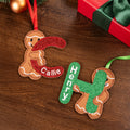 Personalizado Gingerbread Man Glitter Initial Ornament with Embroidered Name Christmas Tree Decoration Christmas Gift for Family Friends
