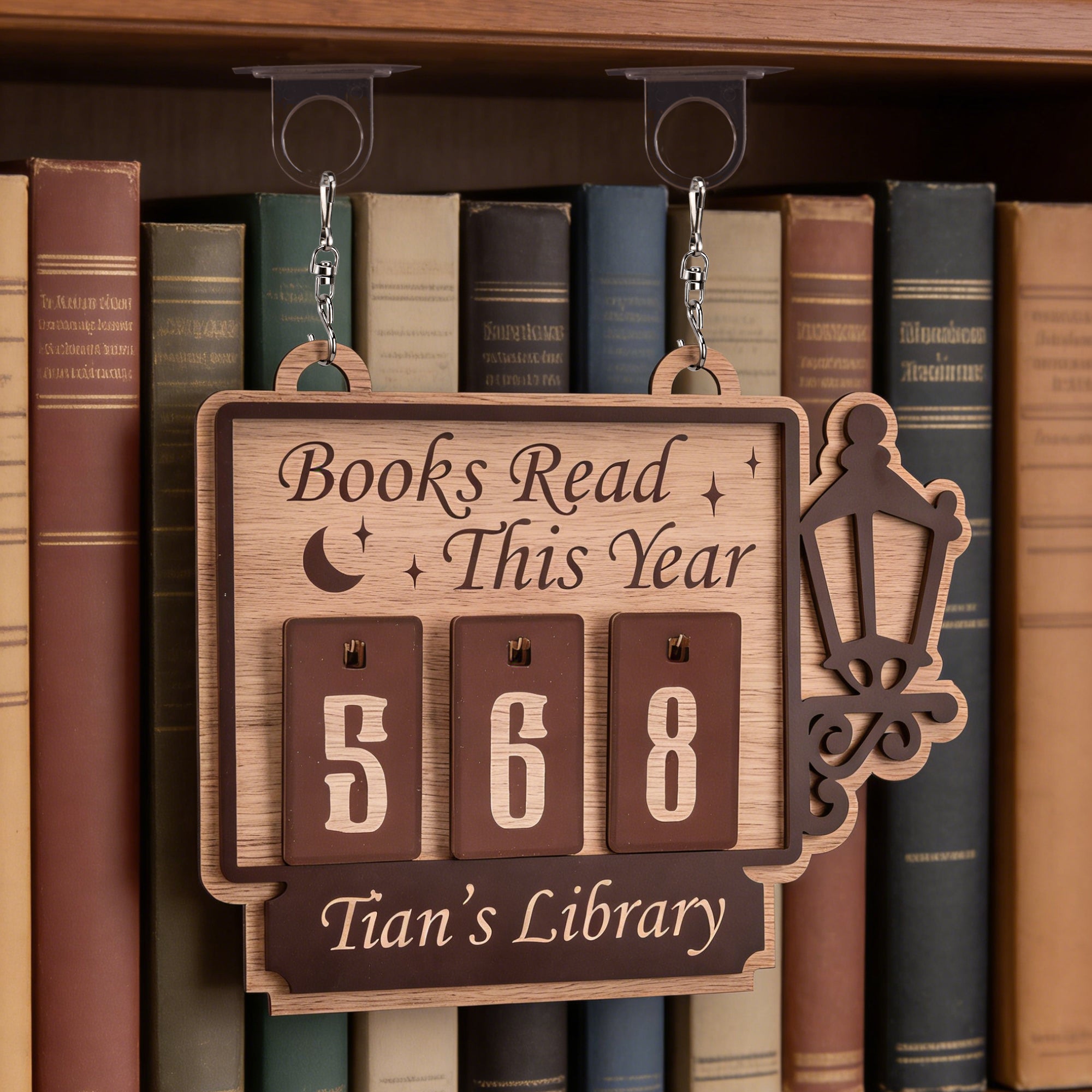 Personalizado Libros leídos este año Madera Libros leídos Tracker con texto Estantería Decoración Cumpleaños Aniversario Regalo para lector amante de los libros